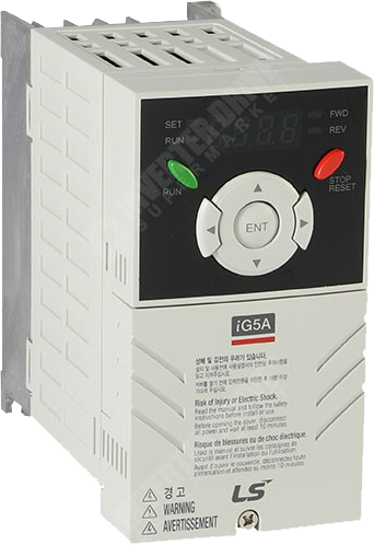 LS SV008IG5A 0.75kW VFD inverter drive front view
